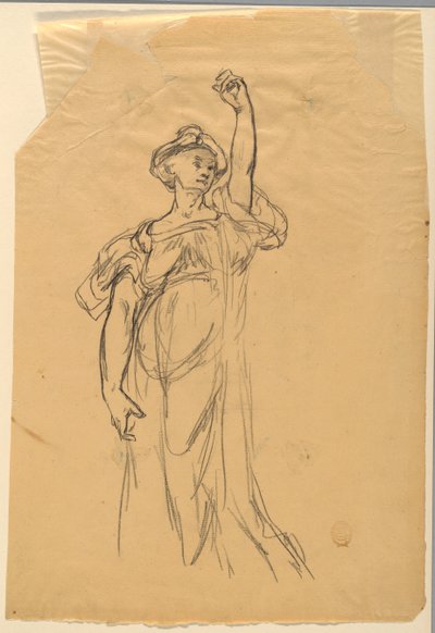 Studie av figur med hevet arm av Walter Shirlaw