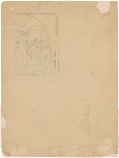 Studie av et interiør [verso] av Walter Shirlaw