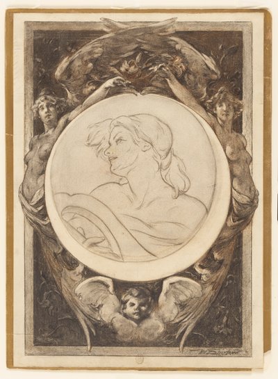 Kvinne med Lyre av Walter Shirlaw