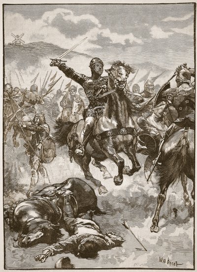 The Black Prince at the Battle of Crecy, illustrasjon fra 