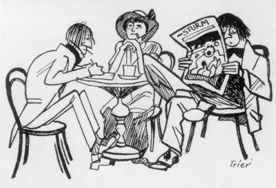Forfattere i Cafe des Westens av Walter Trier