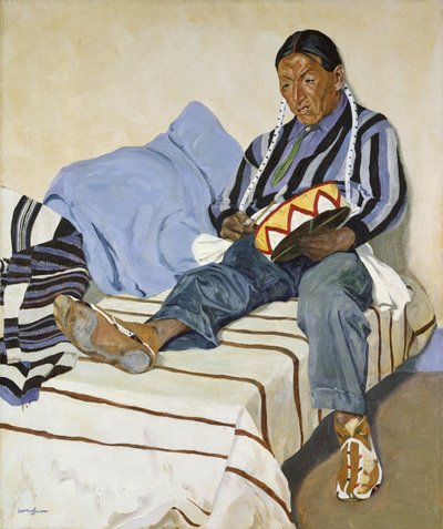 En syngende indianer (olje på lerret) av Walter Ufer
