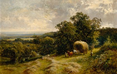 Carting Hay nær Brockham, Surrey av Walter Wallor Caffyn