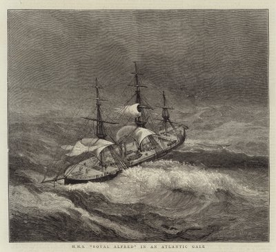 HMS Royal Alfred i en atlantisk kuling av Walter William May