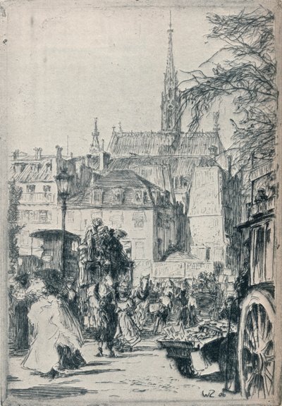 Place St. Michel, Paris, c1913 av Walter Zeising