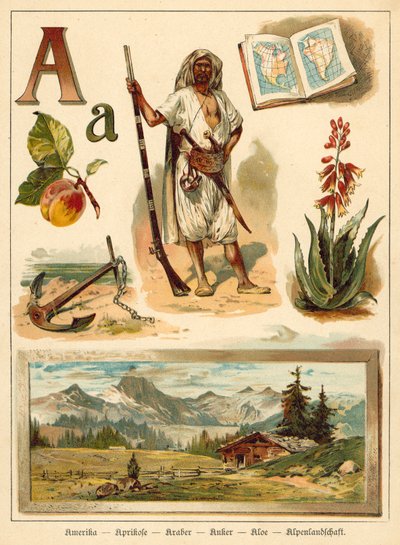 Bokstav A (chromolitho) av Walter Zweigle