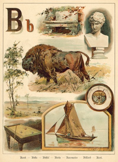 Bokstav B (chromolitho) av Walter Zweigle