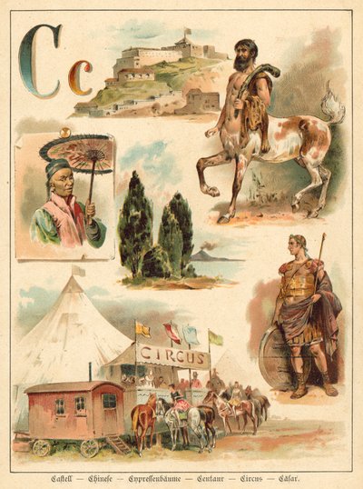 Bokstav C (chromolitho) av Walter Zweigle