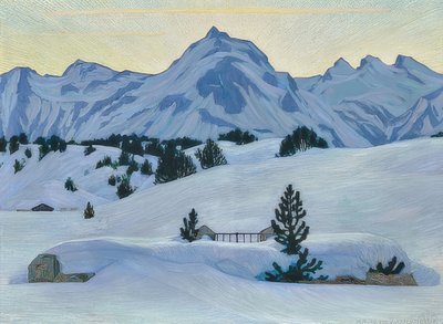 Vinterlandskap nær Maloja. 1912 av Walter von Ruckteschell