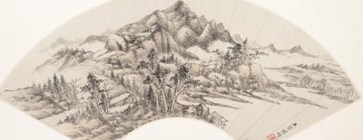 Landskap, datert 1788. av Wang Chen