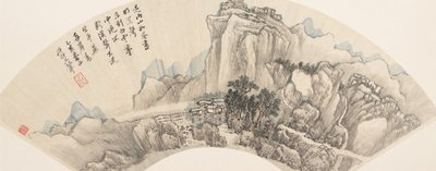 Fjell etter regn, datert 1695. av Wang Hui