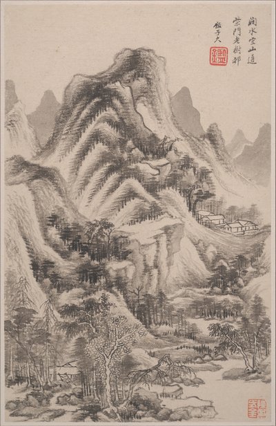 Landskap i stilene til gamle mestere, datert 1668. av Wang Jian