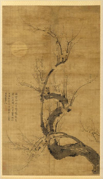 En Prunus i måneskinnet av Wang Mian