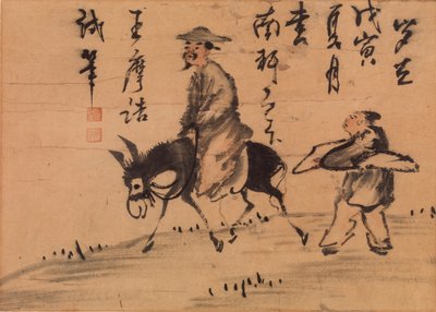 En poet på muldyr av Wang Wei
