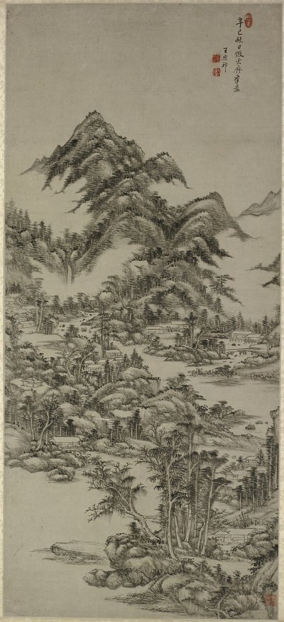 landskap etter Huang gong av Wang Yuanqi