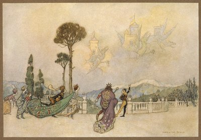 The Castles in the Air, fra The Dragon. av Warwick Goble
