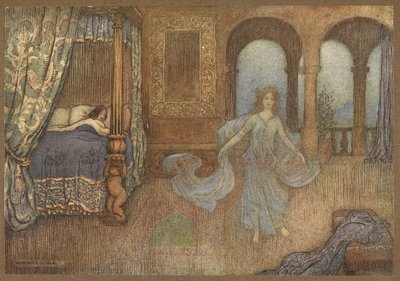 Feen som dukker opp for prinsen, fra Myrten. av Warwick Goble