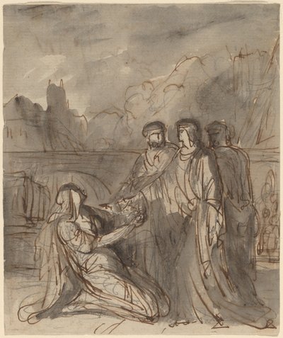 Komposisjon med fire figurer [recto and verso] av Washington Allston