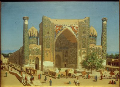 Shir-Dor Medrese på Registan-plassen i Samarkand av Wassili W. Werestschagin