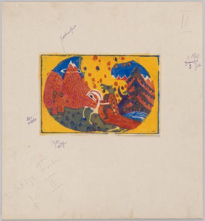 Berge (Probedruck für Kandinskys Buch Klänge, S. 63) av Wassily Kandinsky