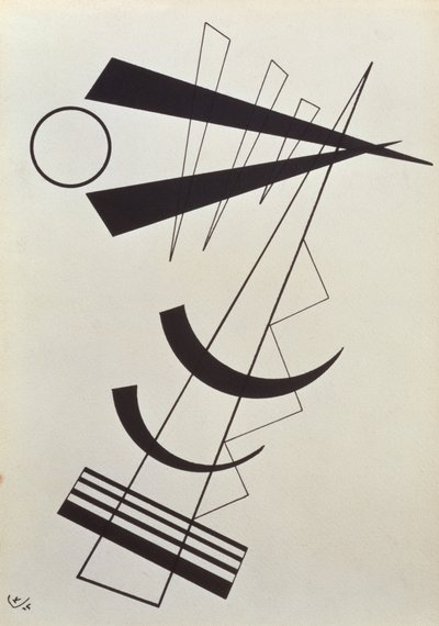 Uthevede vekter i svart og hvitt av Wassily Kandinsky