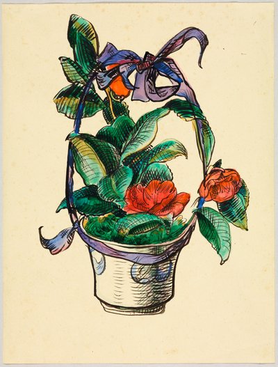 Blumenstock mit Schleife av Wassily Kandinsky