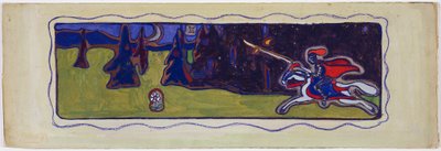 Twilight, verso: skisse av et par av Wassily Kandinsky