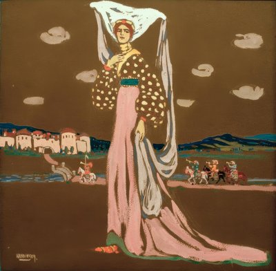 Natten (vandrende dame) av Wassily Kandinsky