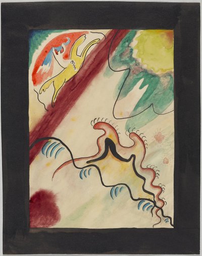 Utkast til omslaget til almanakken "Der Blaue Reiter" av Wassily Kandinsky
