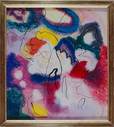 Glassbilde med rød flekk av Wassily Kandinsky