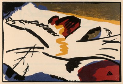 Holzschnitt zu dem Gemälde "Lyrisches" (Blatt 9 aus: "Klänge") av Wassily Kandinsky
