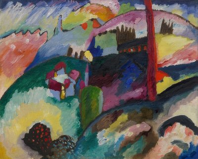 Landskap med fabrikkskorstein. 1910 av Wassily Kandinsky
