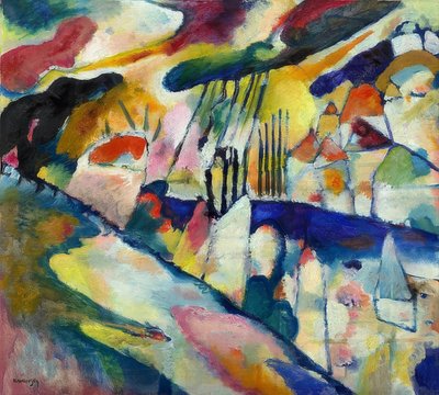 Landskap med regn. 1913 av Wassily Kandinsky