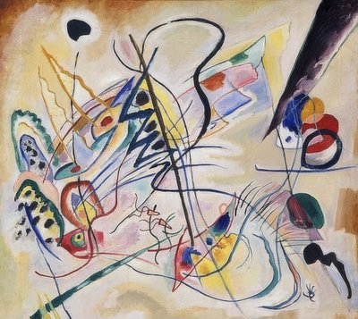Musikaloverture, fiolett kile. 1919 av Wassily Kandinsky