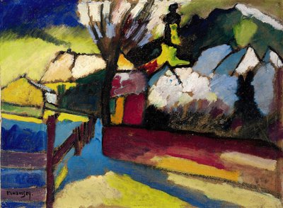 ""Høstlandskap med tre"" Maleri av Wassily Kandinsky (eller Wassily Kandinski eller Kandinskij av Wassily Kandinsky