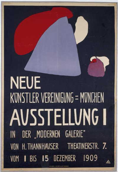 Plakat for den første utstillingen til Neue Künstlervereinigung Munich av Wassily Kandinsky