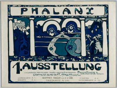 Plakat for den første utstillingen av Phalanx av Wassily Kandinsky