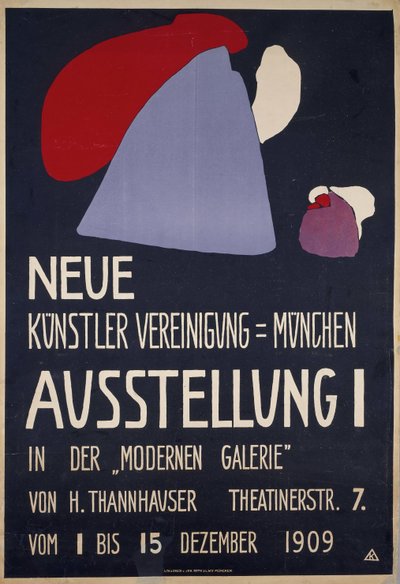 Plakat for den første utstillingen av Neue Künstlervereinigung München..., 1909. av Wassily Kandinsky