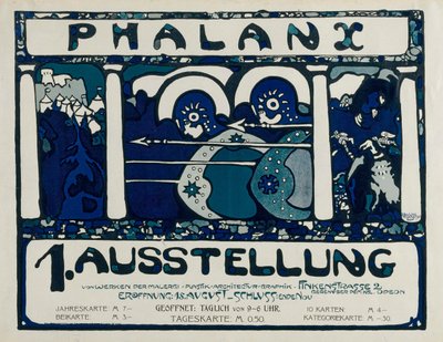 Plakat for den første utstillingen av Phalanx, 1901. av Wassily Kandinsky