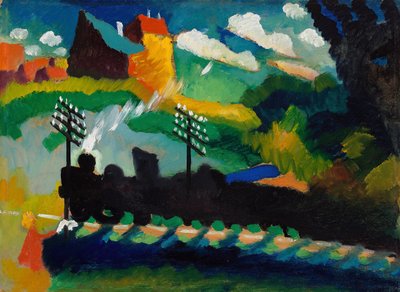 Jernbane nær Murnau, 1909. av Wassily Kandinsky