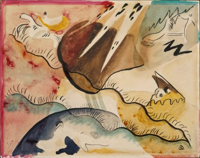 Regnlandskap, 1911 (wc på papir) av Wassily Kandinsky