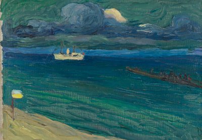 Rapallo - Havlandskap med dampbåt av Wassily Kandinsky