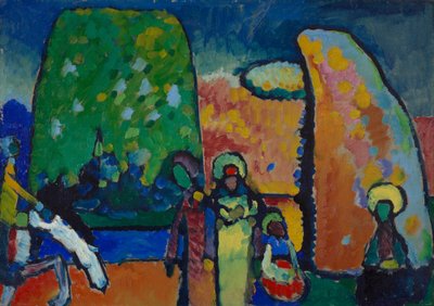 Studie for "Improvisasjon nr. 2 (begravelsesmarsj)" av Wassily Kandinsky