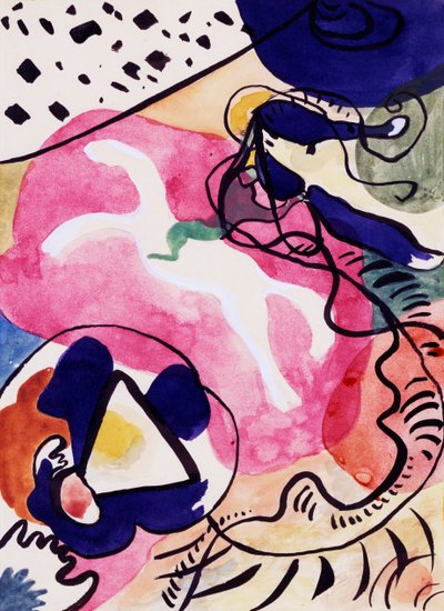Studie for Blue Knight av Wassily Kandinsky