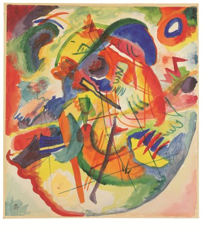 Studie for «Improvisasjon med rød-blå ring» av Wassily Kandinsky