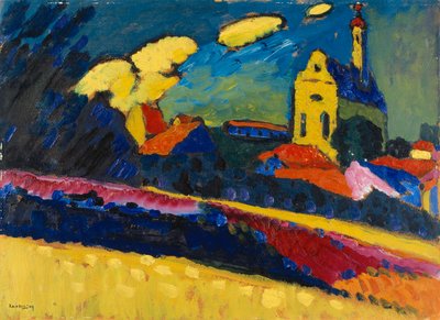 Studie for Murnau - Landskap med kirke, 1909. av Wassily Kandinsky