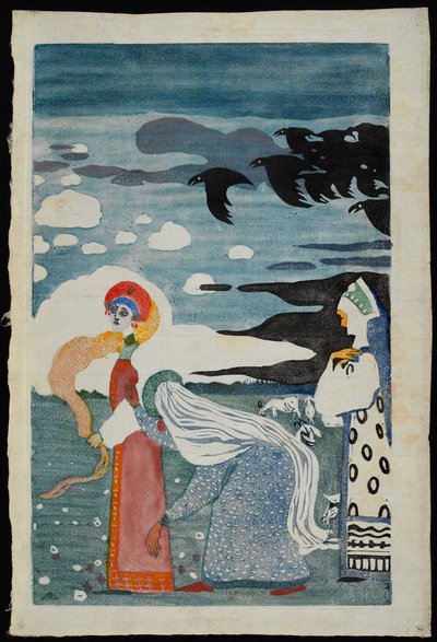 The Ravens, 1907. av Wassily Kandinsky