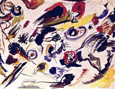 Den første abstrakte akvarellen av Wassily Kandinsky