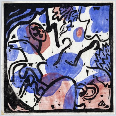 ""Tre ryttere i rødt, blått og svart"" Maleri av Wassily Kandinsky (eller Wassily Kandinski eller Kandinskij av Wassily Kandinsky