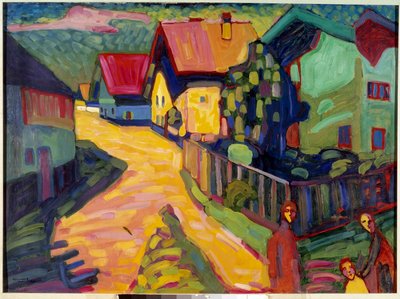 Kvinne i en gate i Murnau, 1900-tallet (maleri) av Wassily Kandinsky